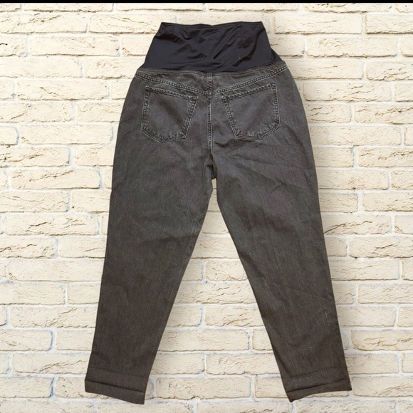 NWOT Over the Belly Boyfriend Maternity Jeans Ingrid & Isabel Black Wash Size 12 - Picture 3 of 5